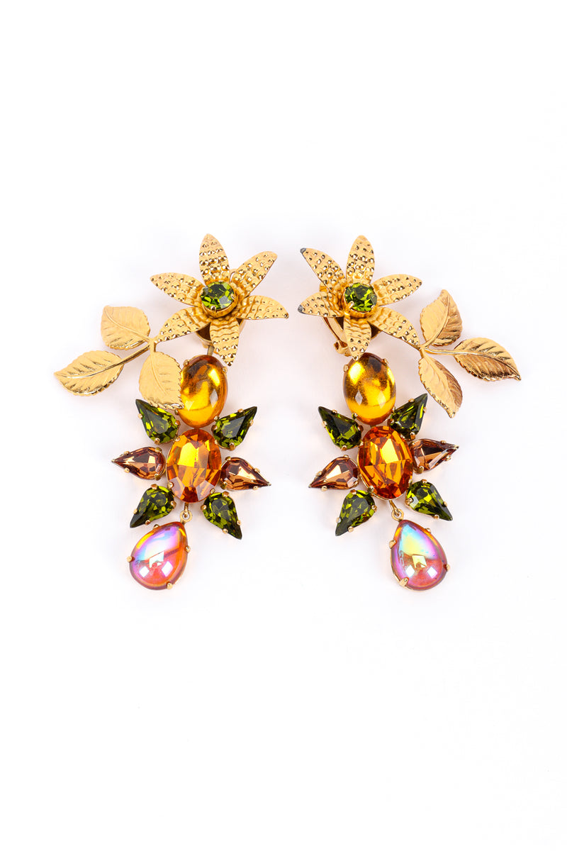 Gilded Flower Crystal Drop Earrings by Zoe Coste @recessla