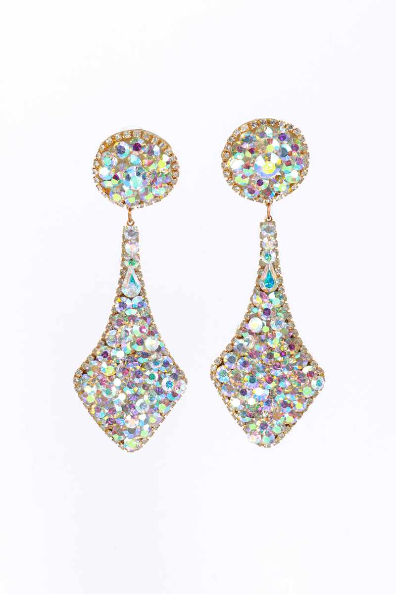 Vintage Aurora Crystal Chandelier Drop Earrings front @recess la