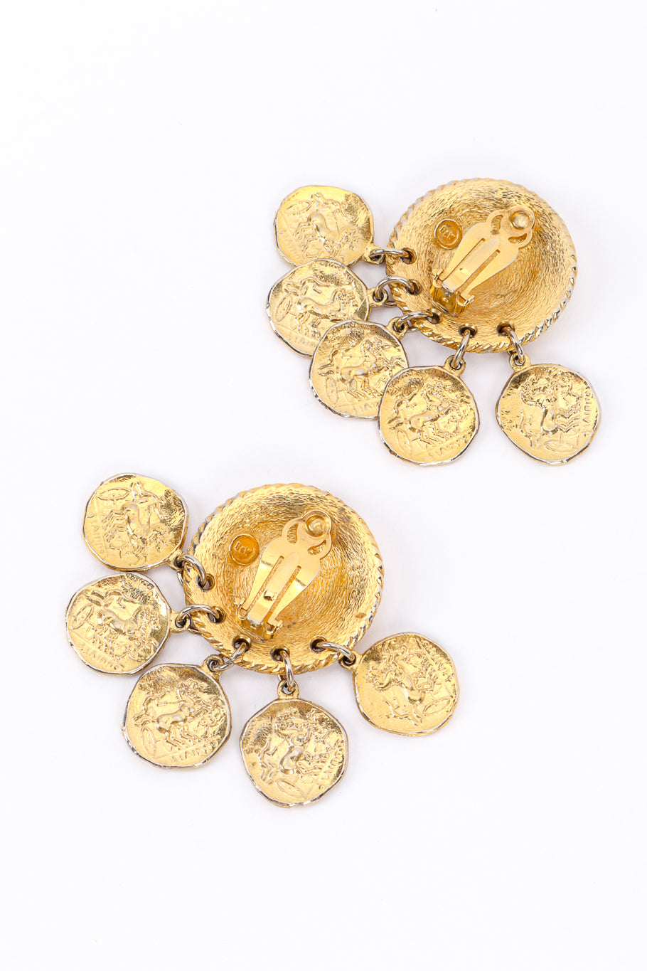 Vintage Butler & Wilson Roman Coin Charm Earrings back @recessla
