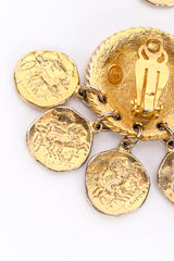 Vintage Butler & Wilson Roman Coin Charm Earrings back closeup @recessla