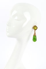 Vintage Carved Resin Drop Earrings on mannequin @recessla