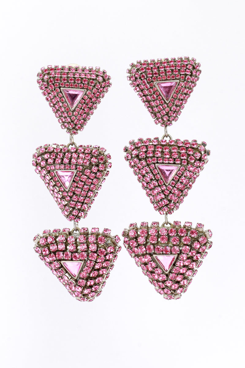 Vintage Rhinestone Triangle Tier Drop Earrings @RECESS LA