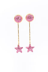 Vintage Long Star Drop Earrings front @recess la