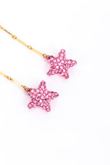 Vintage Long Star Drop Earrings star closeup @recess la