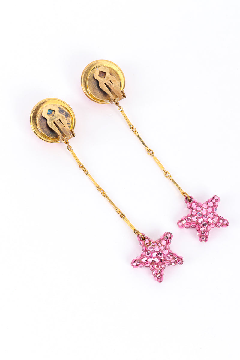 Vintage Long Star Drop Earrings back @recess la