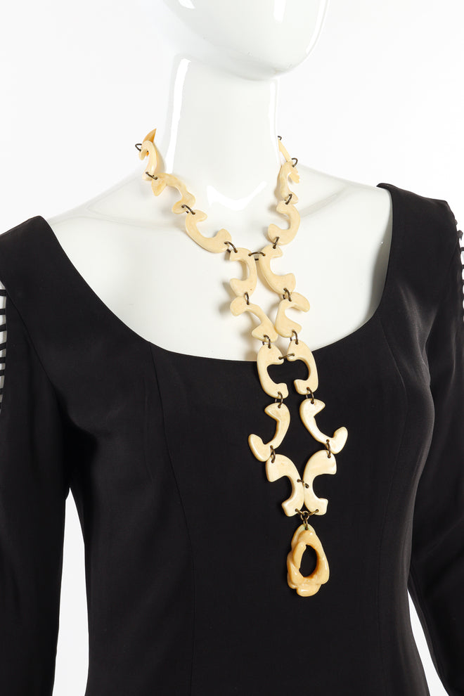 Vintage Elanomi Israel Bone Drop Necklace on mannequin @recessla
