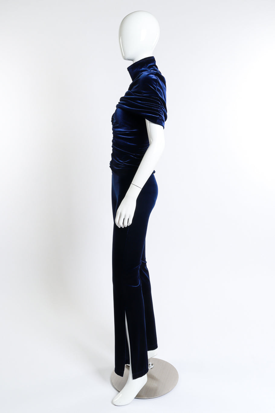 Vintage Elisabetta Rogiani Velvet Cape Top, Tank & Pant Set side on mannequin @recess la