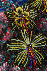 Vintage Ella Singh Beaded Sequin Cropped Vest Top beadwork closeup @recessla