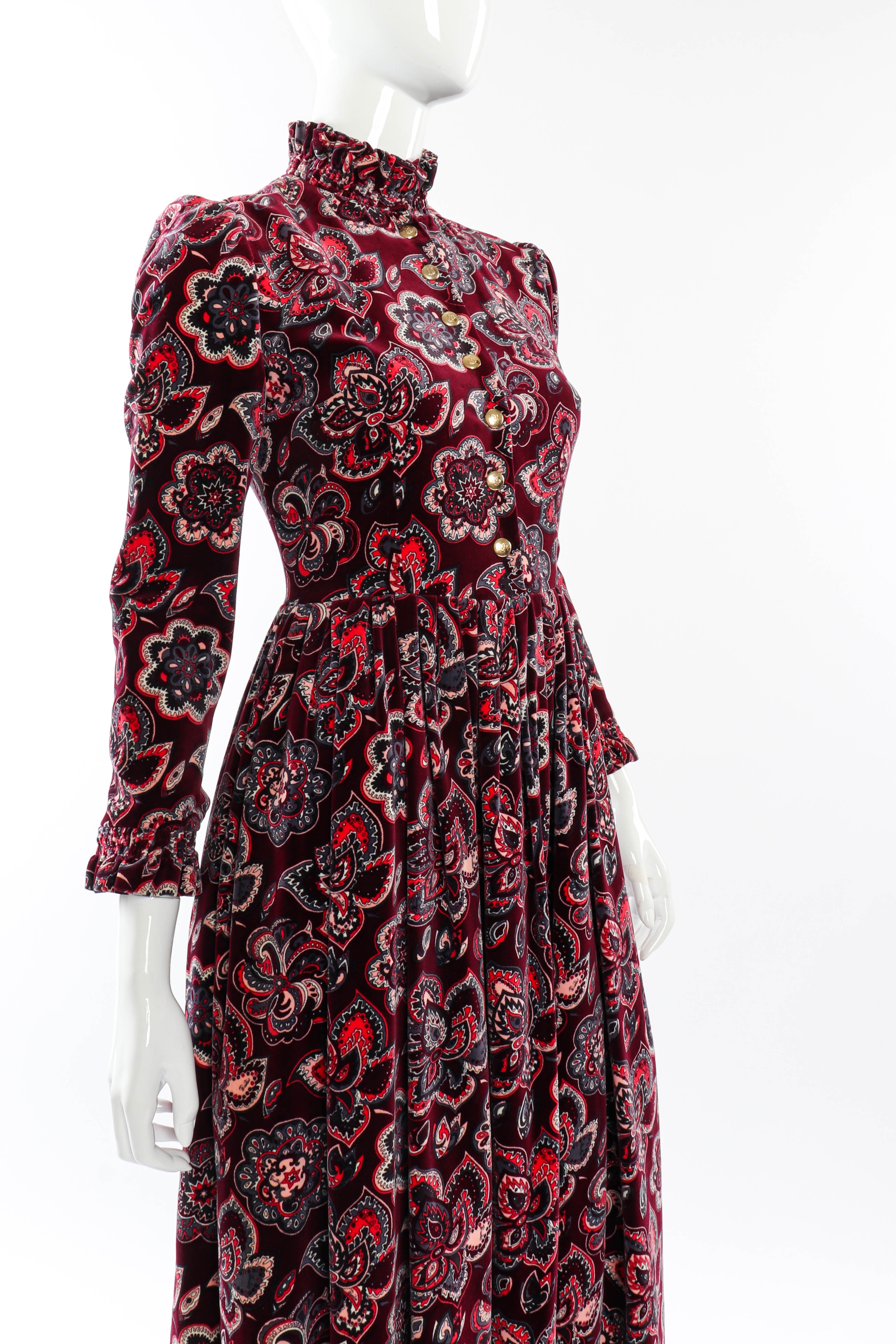 Vintage Emilio Pucci Velvet Mandala Dress front on mannequin closeup @recessla