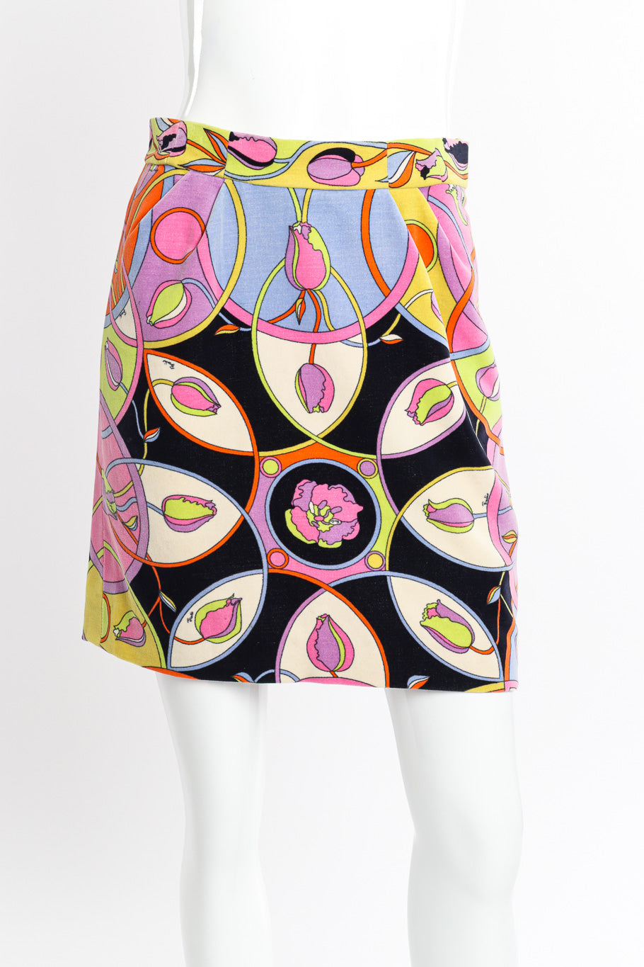 Velvet Tulip Skirt by Pucci on mannequin front close @recessla