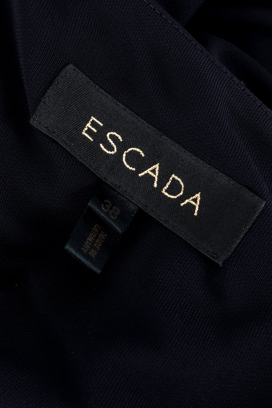 Escada Split Leg Halter Jumpsuit signature label closeup @recess la