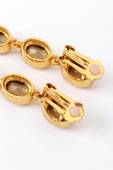 Vintage Oscar de la Renta Champagne Crystal Drop Earrings signature @recess la