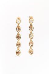 Vintage Oscar de la Renta Champagne Crystal Drop Earrings front @recess la