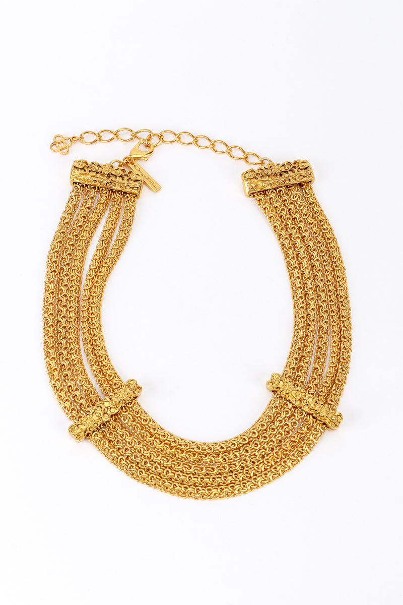 Vintage Oscar de la Renta 5-Strand Byzantine Chain Collar Necklace front @recess la