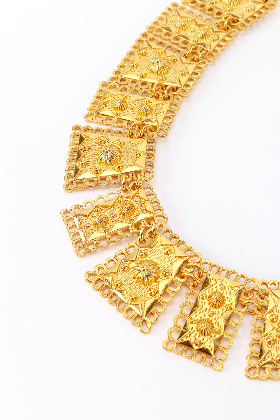 Vintage Oscar de la Renta Byzantine Plate Link Necklace detail @recess la