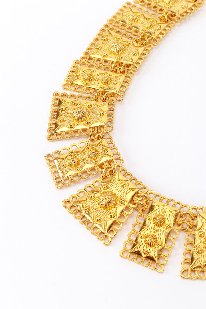 Vintage Oscar de la Renta Byzantine Plate Link Necklace detail @recess la