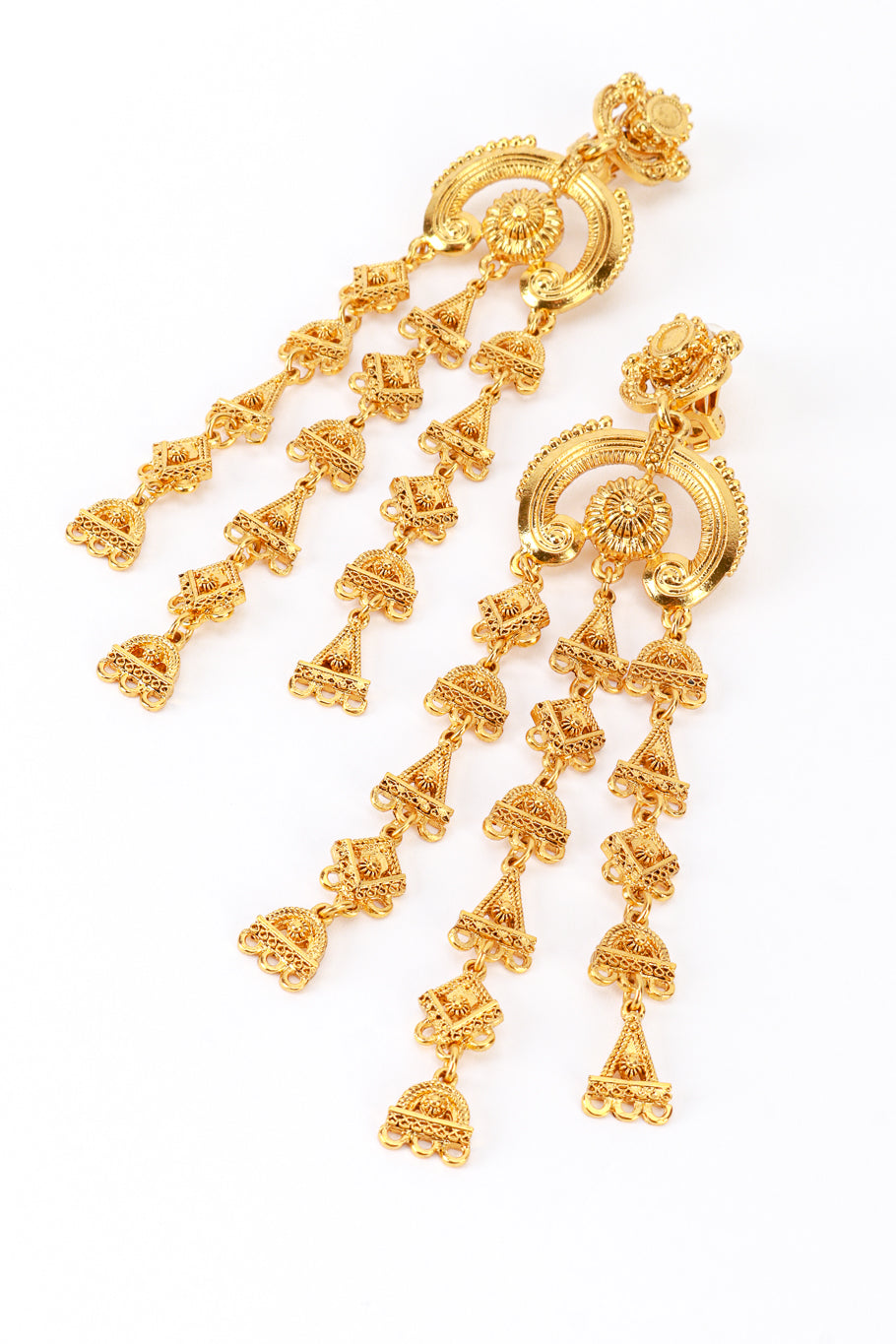 Vintage Oscar de la Renta Byzantine Shoulder Duster Earrings detail @recess la