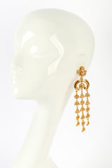 Vintage Oscar de la Renta Byzantine Shoulder Duster Earrings on mannequin @recess la