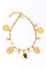 Vintage Oscar de La Renta Roman Pendant Collar Necklace front @recess la