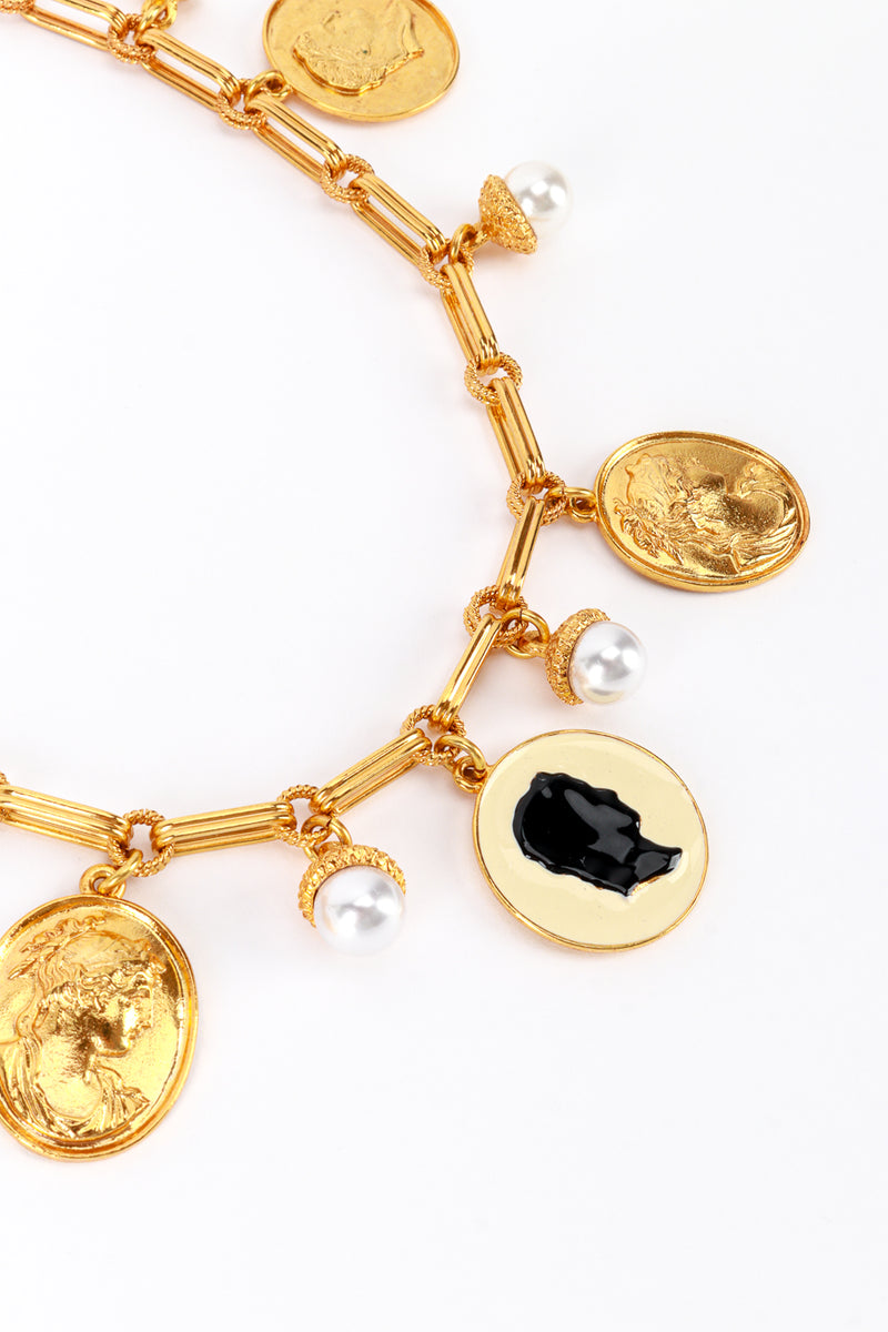 Vintage Oscar de La Renta Roman Pendant Collar Necklace detail @recess la