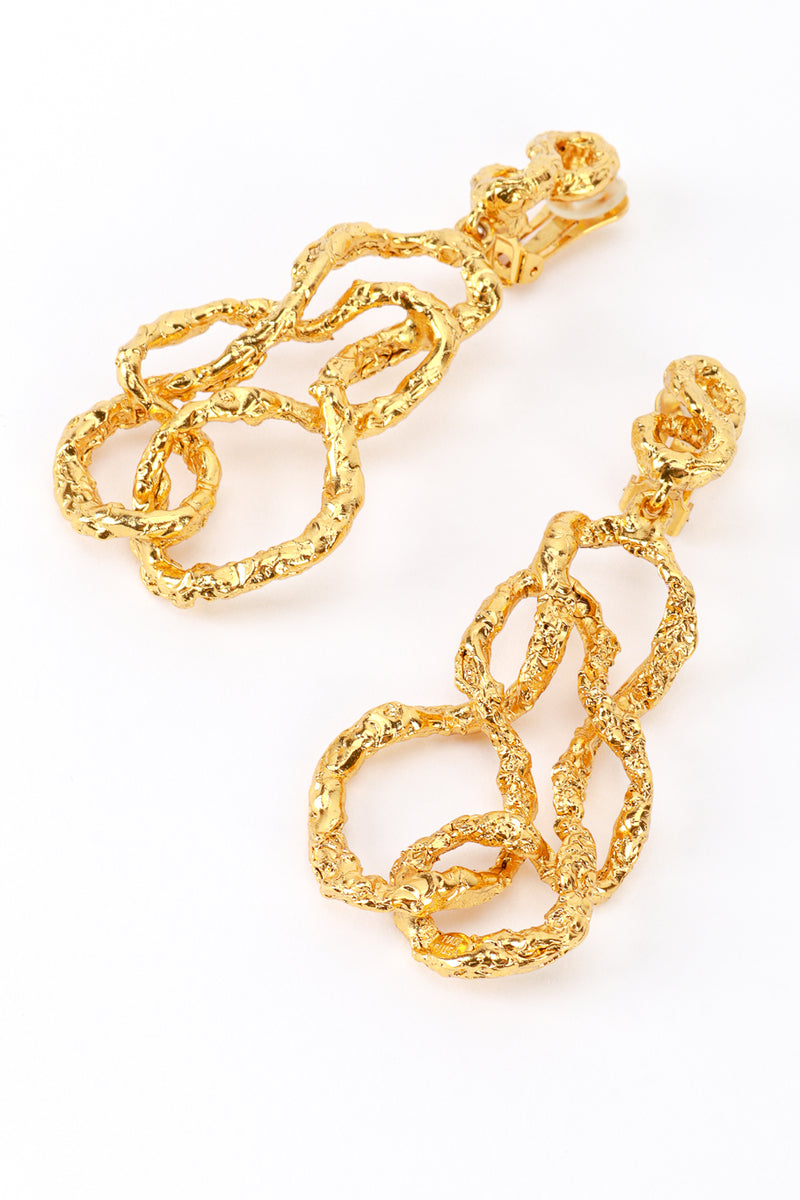 Vintage Oscar de la Renta Brutalist Coil Drop Earrings detail @recess la