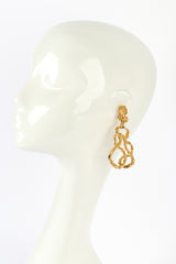 Vintage Oscar de la Renta Brutalist Coil Drop Earrings on mannequin @recess la