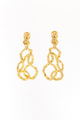 Vintage Oscar de la Renta Brutalist Coil Drop Earrings front @recess la