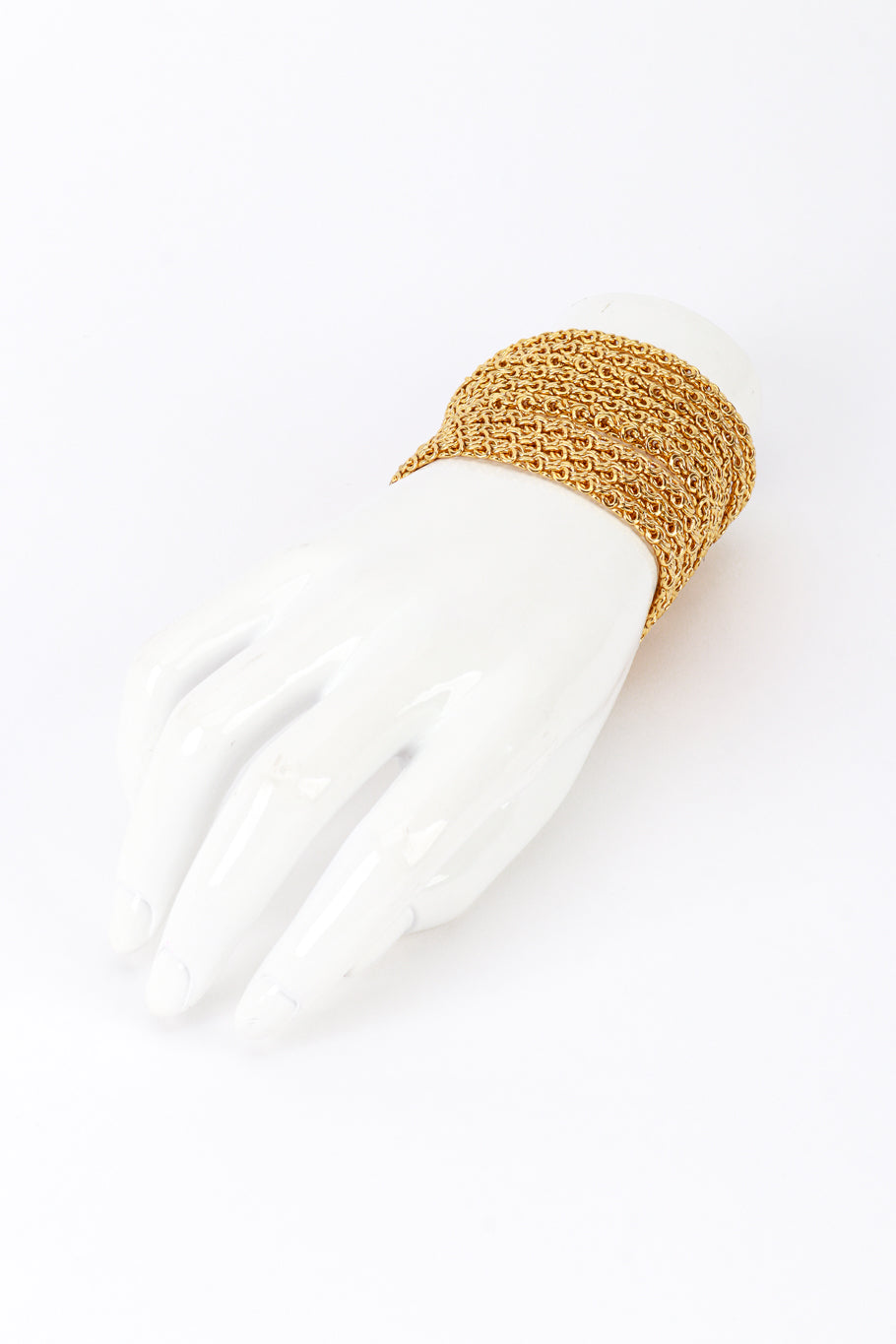 Vintage Oscar de la Renta Multi-Strand Byzantine Chain Bracelet on mannequin hand @recess la