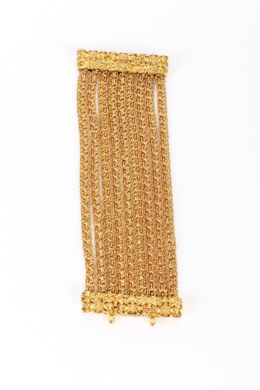 Vintage Oscar de la Renta Multi-Strand Byzantine Chain Bracelet front @recess la