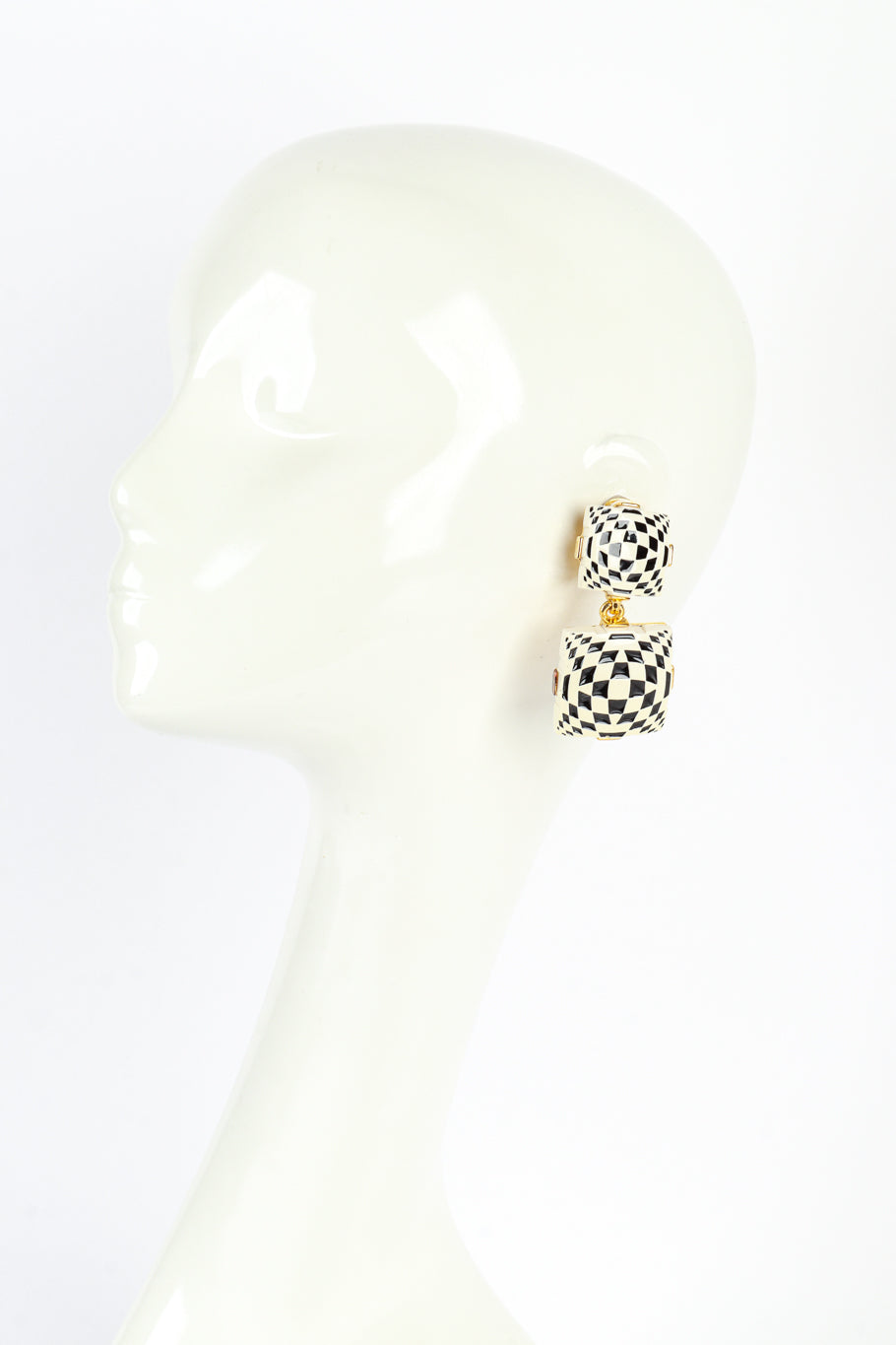 Vintage Kenneth Jay Lane Op Art Drop Earrings worn @RECESS LA