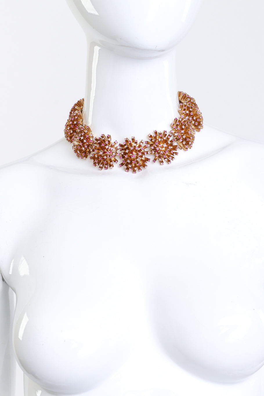 Oscar de la Renta Pink Firework Burst Collar Necklace on mannequin @recess la