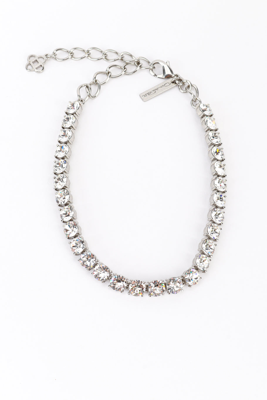 Vintage Oscar de la Renta Crystal Tennis Necklace front @recess la