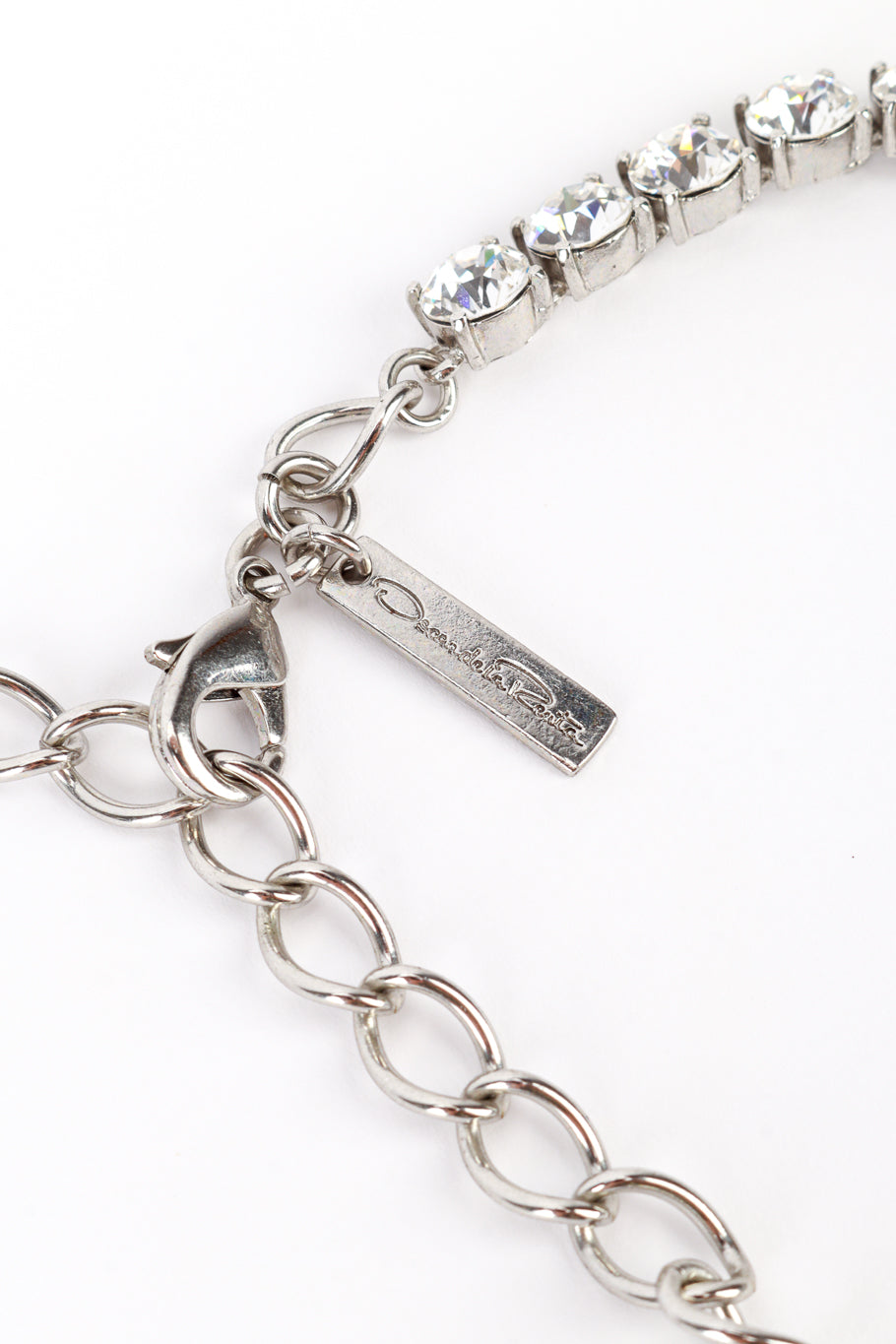 Vintage Oscar de la Renta Crystal Tennis Necklace signature @recess la