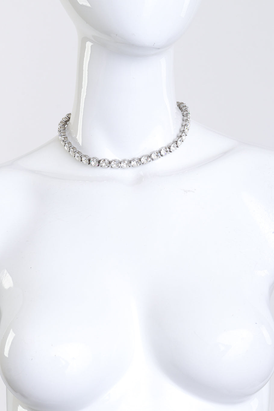 Vintage Oscar de la Renta Crystal Tennis Necklace on mannequin @recess la