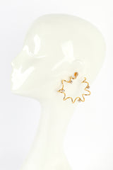 Vintage Oscar de la Renta Gold Rhinestone Coil Hoop Earring on mannequin @recess la