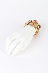 Vintage Oscar de la Renta Cabochon Disk Link Bracelet on mannequin hand @recess  la