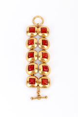 Vintage Oscar de la Renta Cabochon Disk Link Bracelet front @recess la