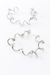 Vintage Oscar de la Renta Silver Crystal Coil Hoop Earring detail @recess la