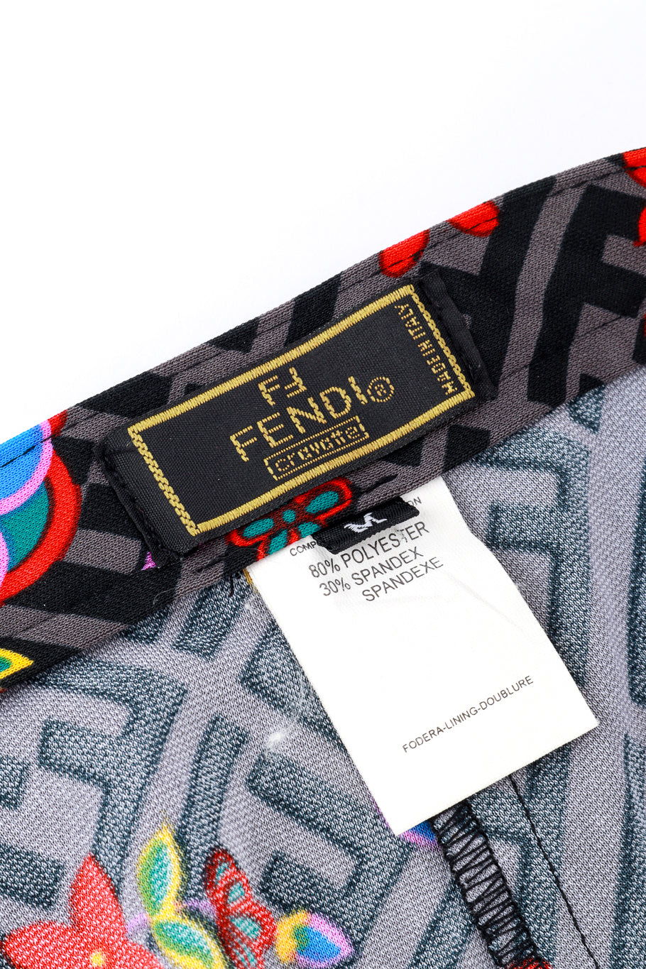 Vintage Fendi Floral Zucca Pant signature label @recess la