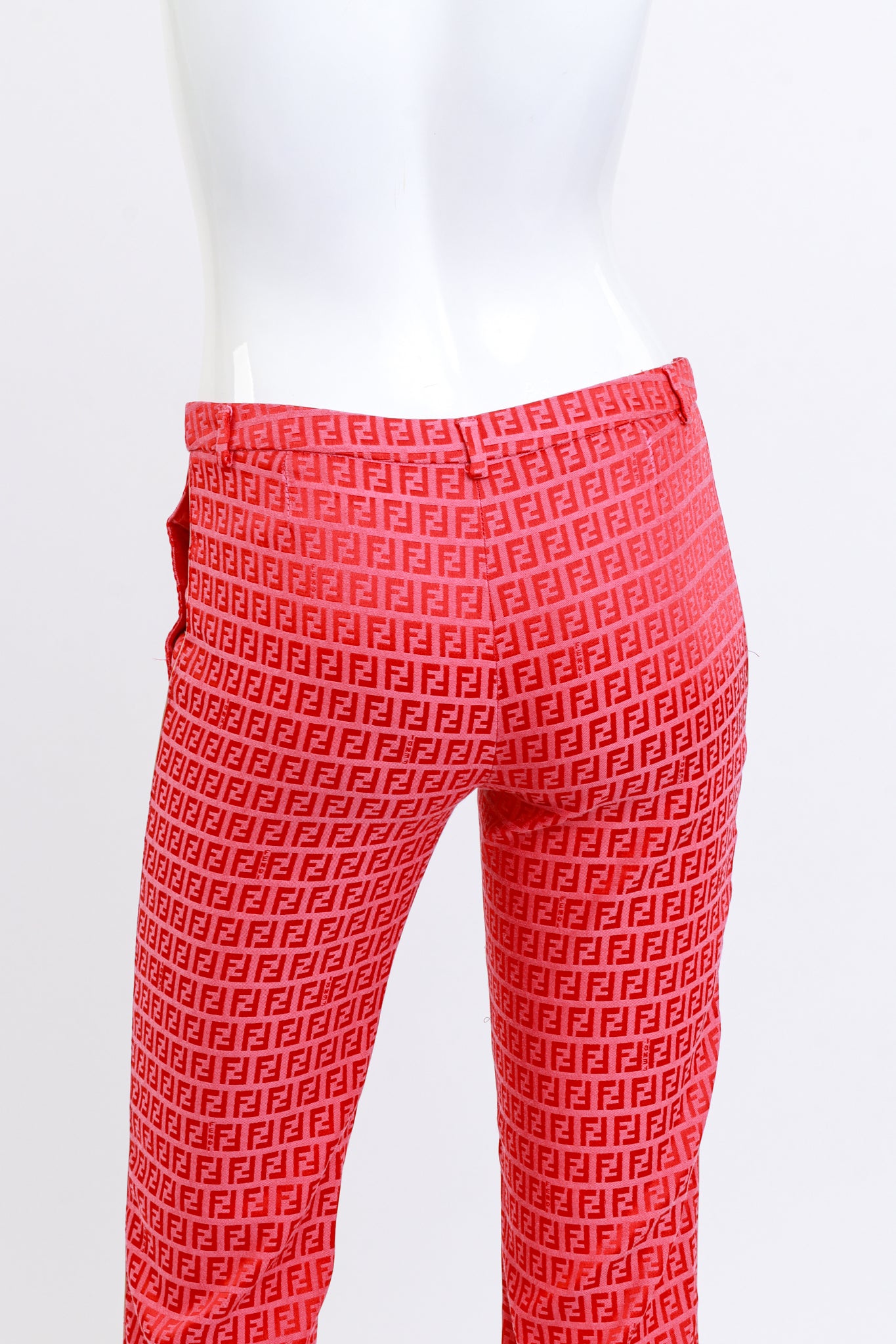 Vintage Fendi Zucca Monogram Crop Pant back on mannequin closeup @recess la