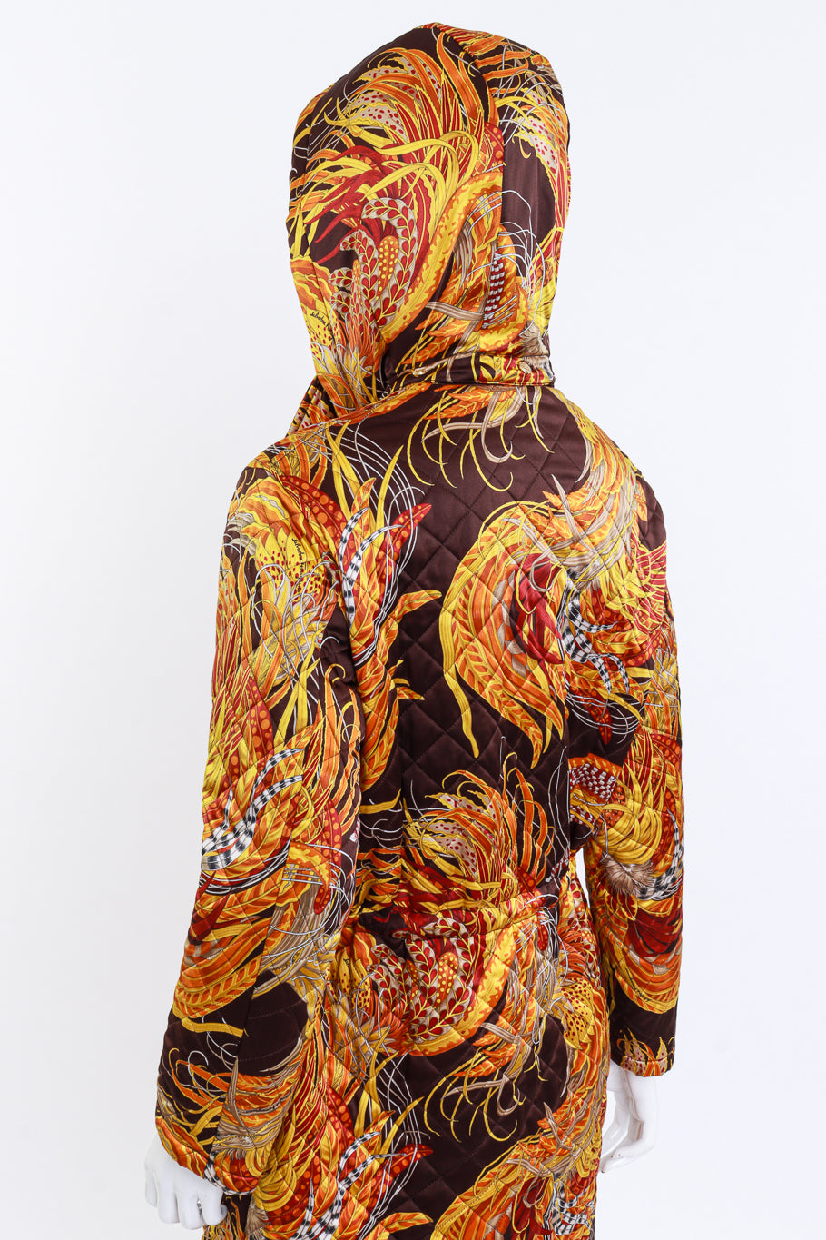 Salvatore Ferragamo Golden Pheasant Feather Quilted Parka Coat @RECESS LA