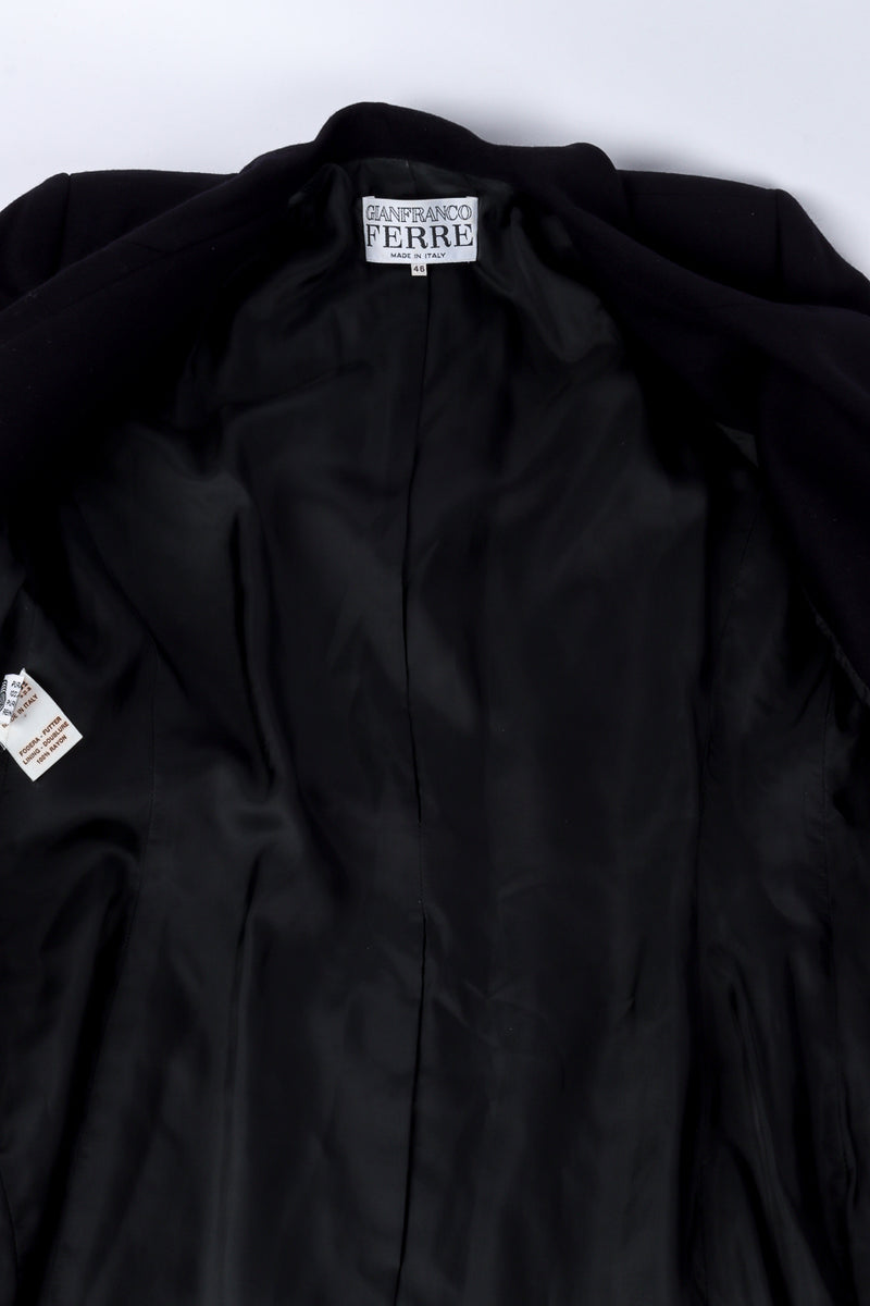 Vintage Gianfranco Ferre Fringe Cuff Blazer and Skirt Set view of lining @recessla