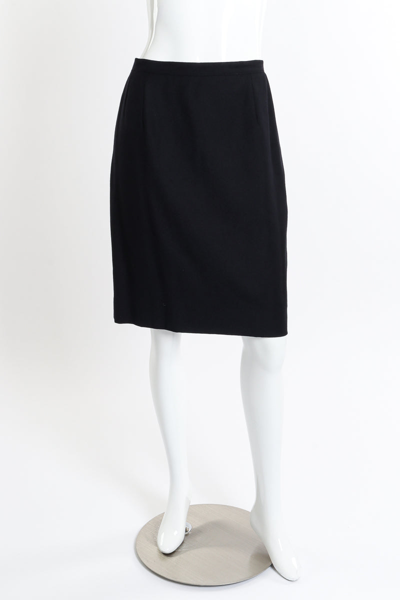 Vintage Gianfranco Ferre Fringe Cuff Blazer and Skirt Set skirt front on mannequin @recessla