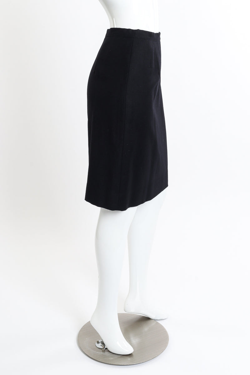 Vintage Gianfranco Ferre Fringe Cuff Blazer and Skirt Set side on mannequin closeup @recessla
