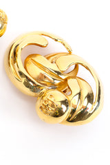 Vintage Gianfranco Ferre Swirl Leaf Earrings closeup @recess la