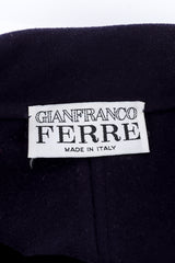 Vintage Gianfranco Ferre Lapel Swing Coat label @recess la