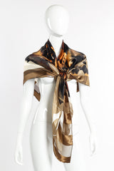 Vintage Gianfranco Ferre Silk Stripe Tiger Scarf tied on mannequin @recessla