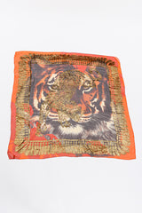 Vintage Gianfranco Ferre Silk Lamé Tiger Scarf full view @recessla