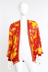 Vintage Gianfranco Ferre Floral Sequin Cardigan front on mannequin @recess la