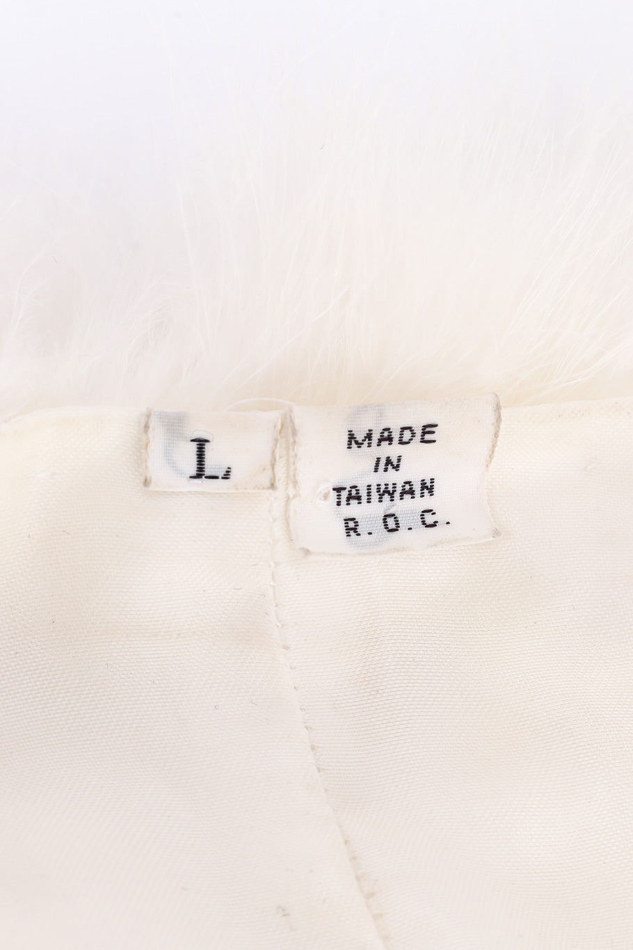 Vintage marabou coat flat lay label @recessla